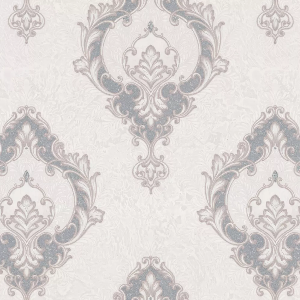 Обои Дамаск на белом фоне Euro Decor виниловые Champagne арт.7151-00